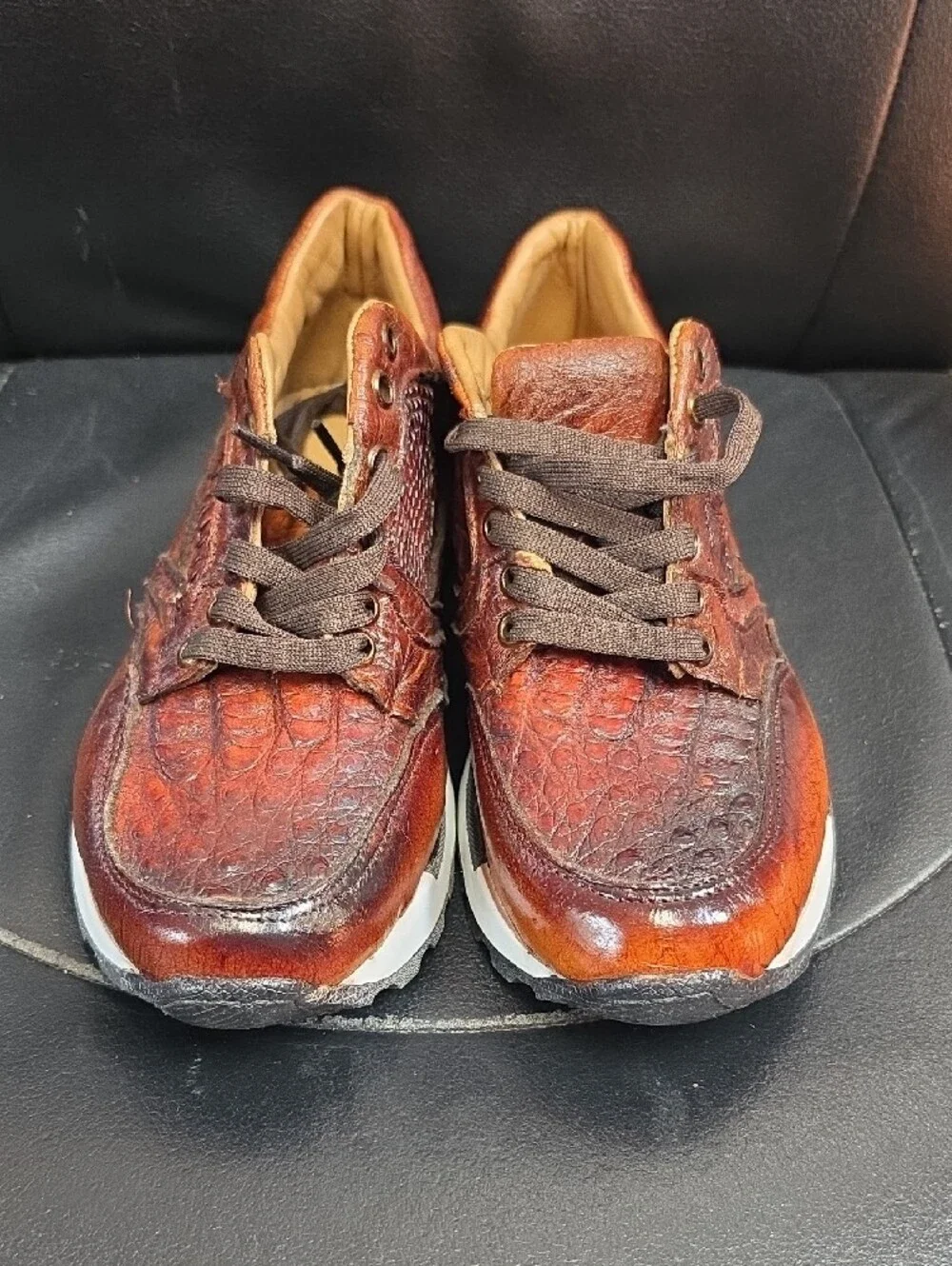 Men's Brown Leather Casual Sneakers
